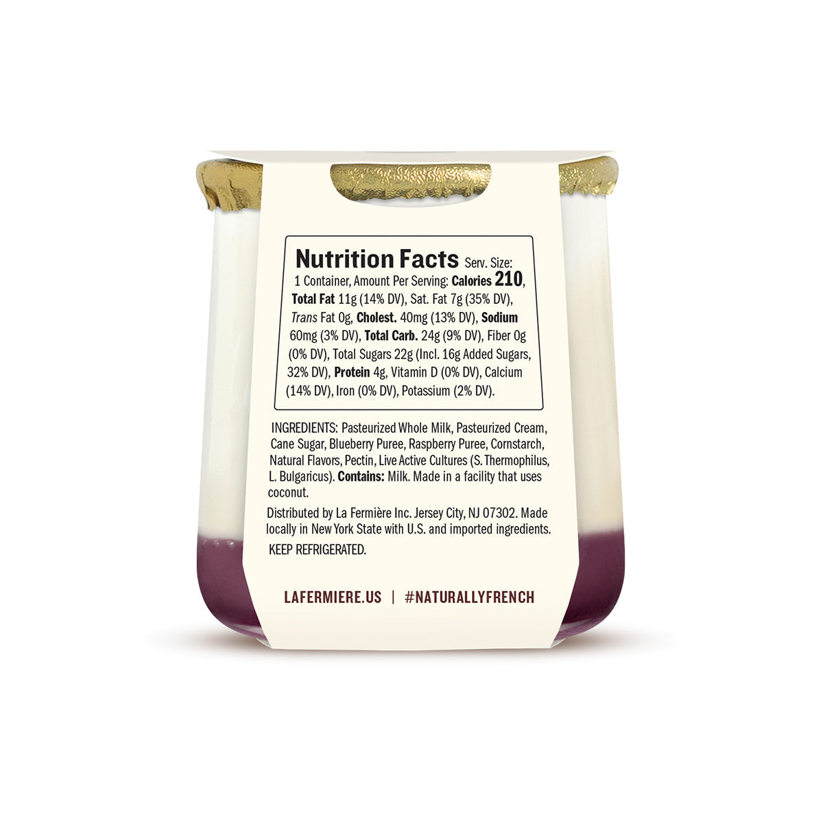 Wholesale La Fermière Raspberry Blueberry Yogurt 5.6oz Cup- Bulk