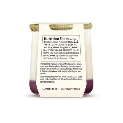 Wholesale La Fermière Raspberry Blueberry Yogurt 5.6oz Cup- Bulk