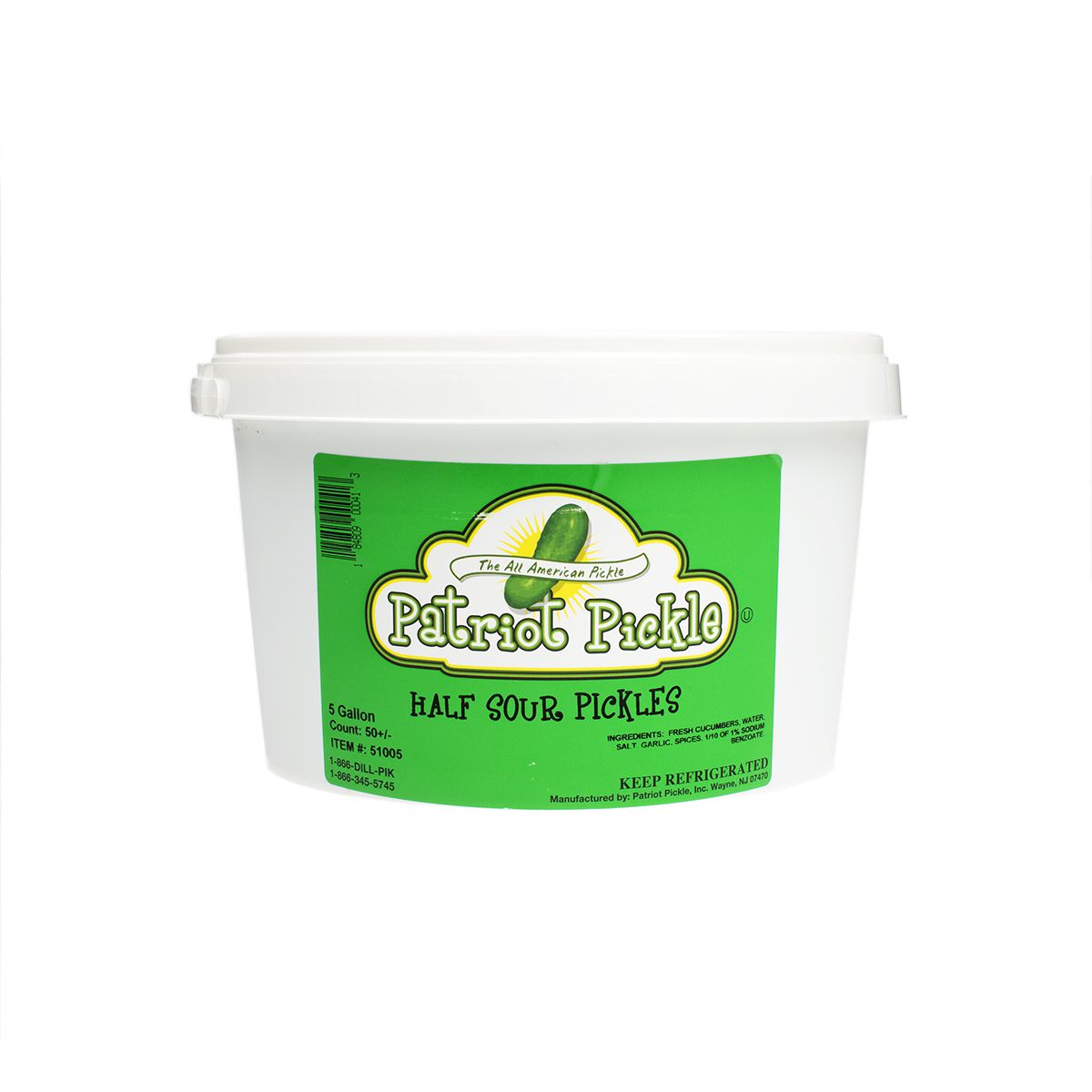 Wholesale Patriot Pickle Half Sour Green Pickles- Bulk