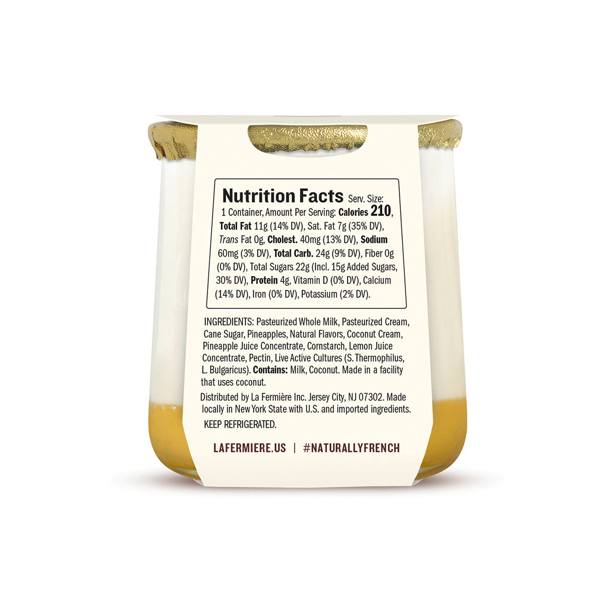 Wholesale La Fermière Pineapple Coconut Yogurt 5.6oz Cup- Bulk