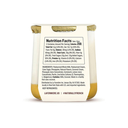 Wholesale La Fermière Pineapple Coconut Yogurt 5.6oz Cup- Bulk