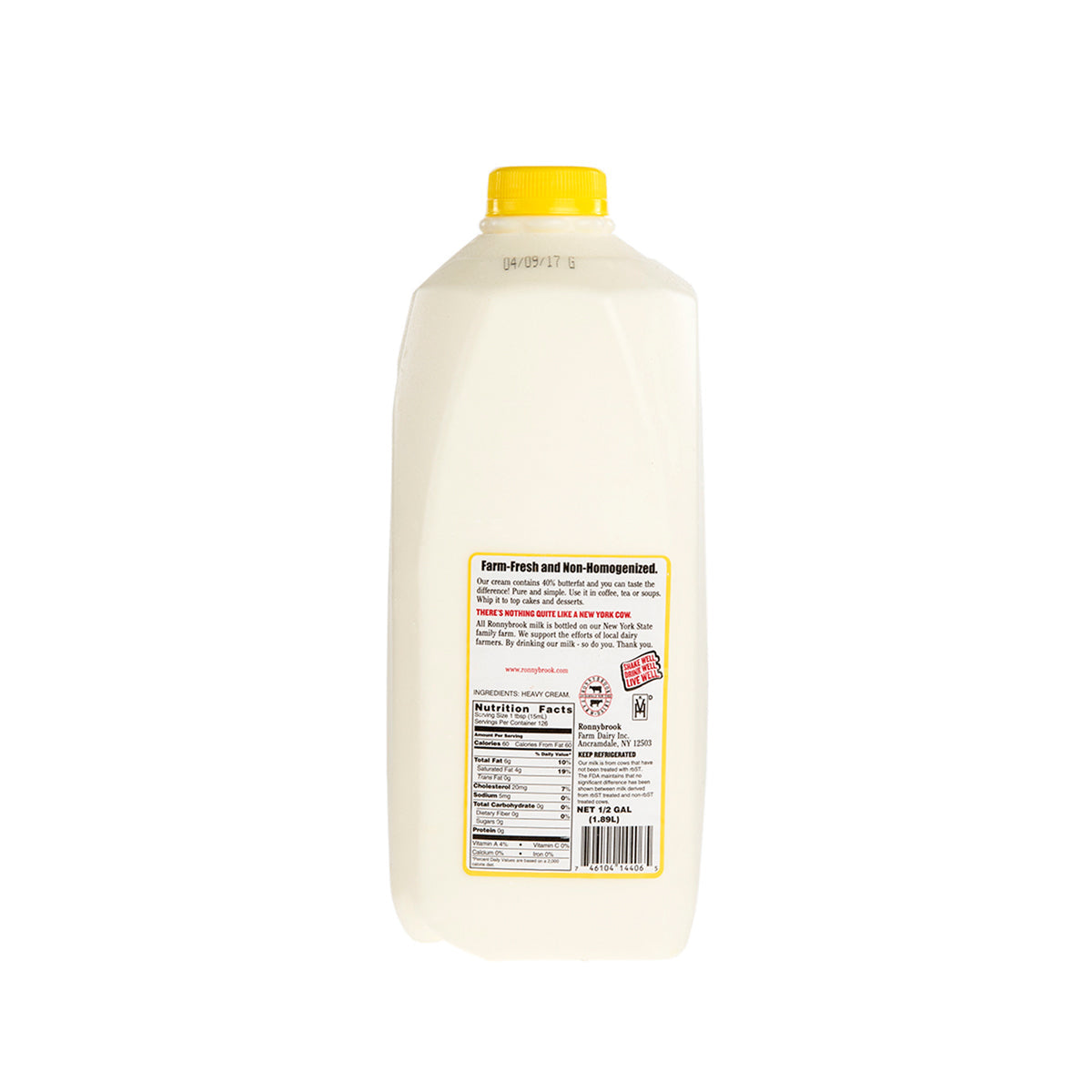 Wholesale Ronnybrook Dairy Heavy Cream 40%- Bulk