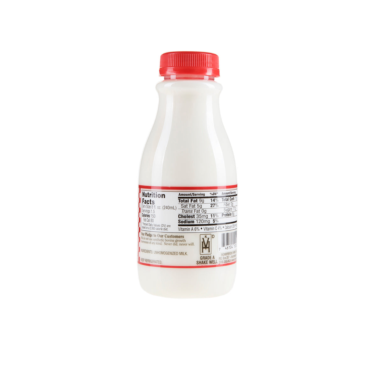 Wholesale Ronnybrook Dairy Creamline Whole Milk 12 OZ- Bulk
