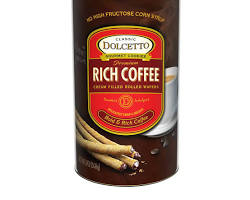 Wholesale Dolcetto Rich Coffee Wafer Rolls Tin 12 oz Bag- Bulk