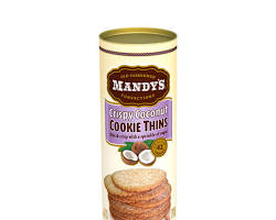 Wholesale Mandy's Crispy Coconut Cookie Thins Tin 4.6 oz Bag- Bulk