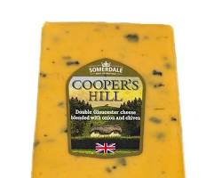 Wholesale Somerdale Cooper's Hill Double Gloucester Cheese with Onions and Chives 5 LB- Bulk