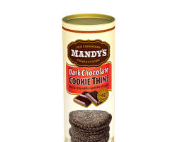 Wholesale Mandy's Dark Chocolate Cookie Thins Tin 4.6 oz Bag- Bulk