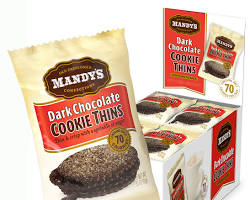 Wholesale Mandy's Chocolate Cookie Thins POP Display 0.53 oz Bag- Bulk