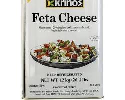 Wholesale Krinos Greek Sheep Feta Cheese Tin, 26.4 LB Bulk- Bulk
