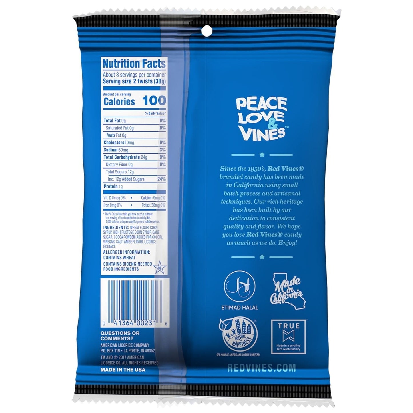 Wholesale Red Vines Jumbo Black Licorice Twists 8oz Hanging Bag- Bulk