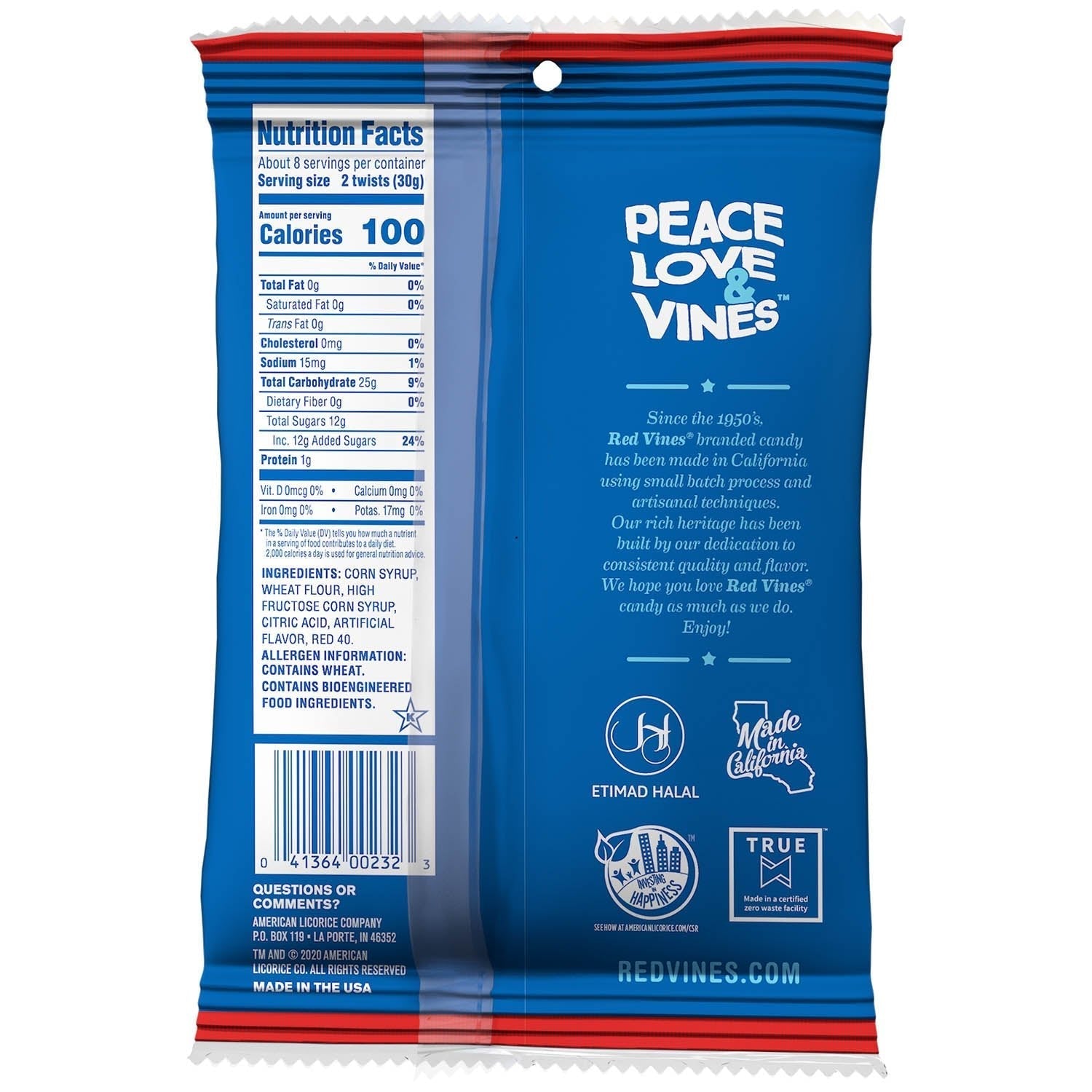 Wholesale Red Vines Jumbo Original Red® Licorice Twists 8oz Bag-12ct case Bulk