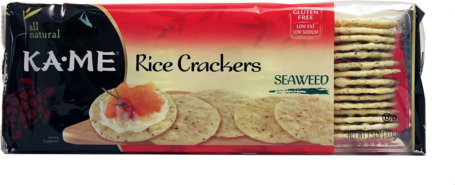Kame Rice Crackers Seaweed 3.5oz 12ct