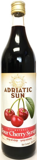 Wholesale Adriatic Sun Sour Cherry Syrup – 1 Liter Bottle- Bulk
