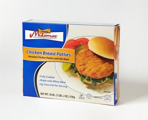 Wholesale Midamar Chicken Patties 18oz-12 Ct Case Bulk