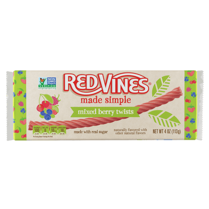 Wholesale Red Vines Made Simple Berry Licorice Twists 4oz Trays- Bulk
