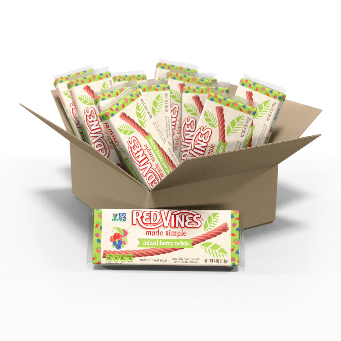 Wholesale Red Vines Made Simple Berry Licorice Twists, Trays 4 Oz- Bulk