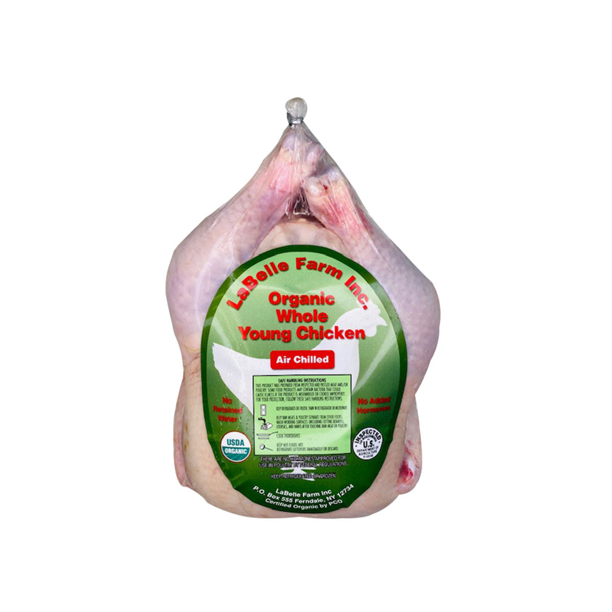Wholesale La Belle Farm Organic Air Chilled Whole Chickens Retail Ready-30 LB 10 PC Bulk