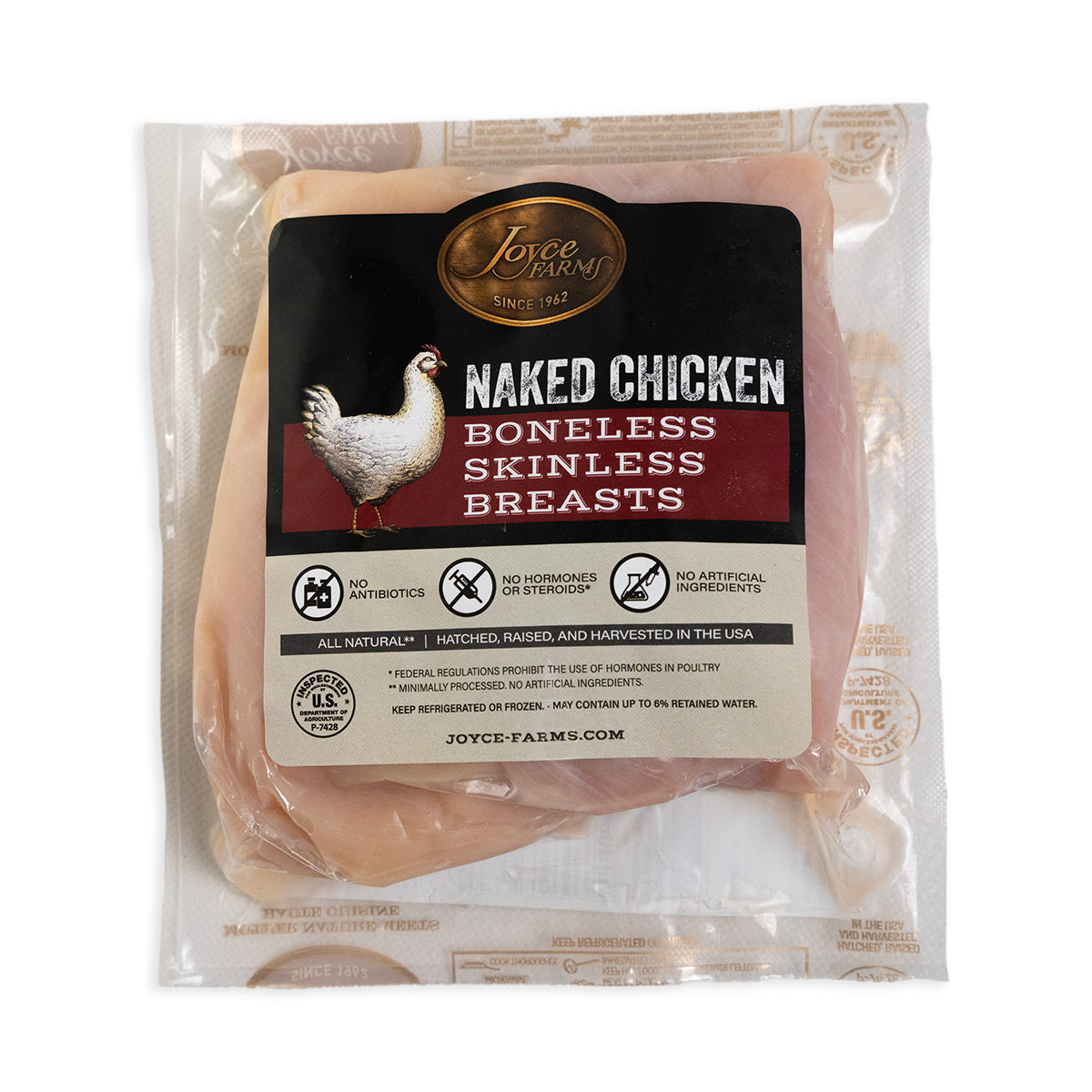 Wholesale Joyce Farms Naked Boneless Skinless Chicken Breast-8 LB Bulk