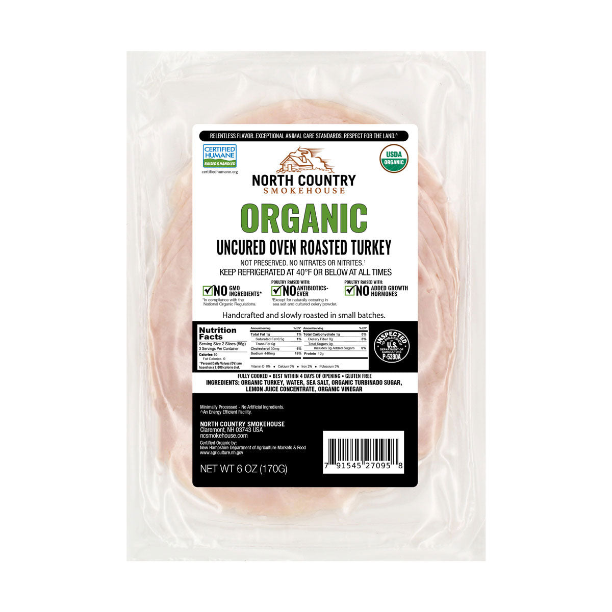 North Country Smokehouse Deli Sliced Organic Oven Roasted Turkey