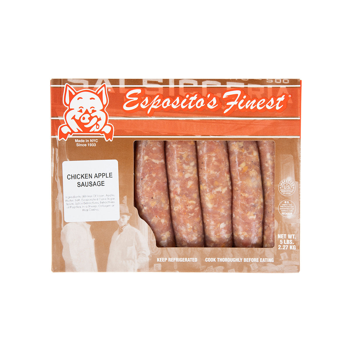 Wholesale Esposito Sausage Frozen Chicken Apple Sausages 4 OZ- Bulk