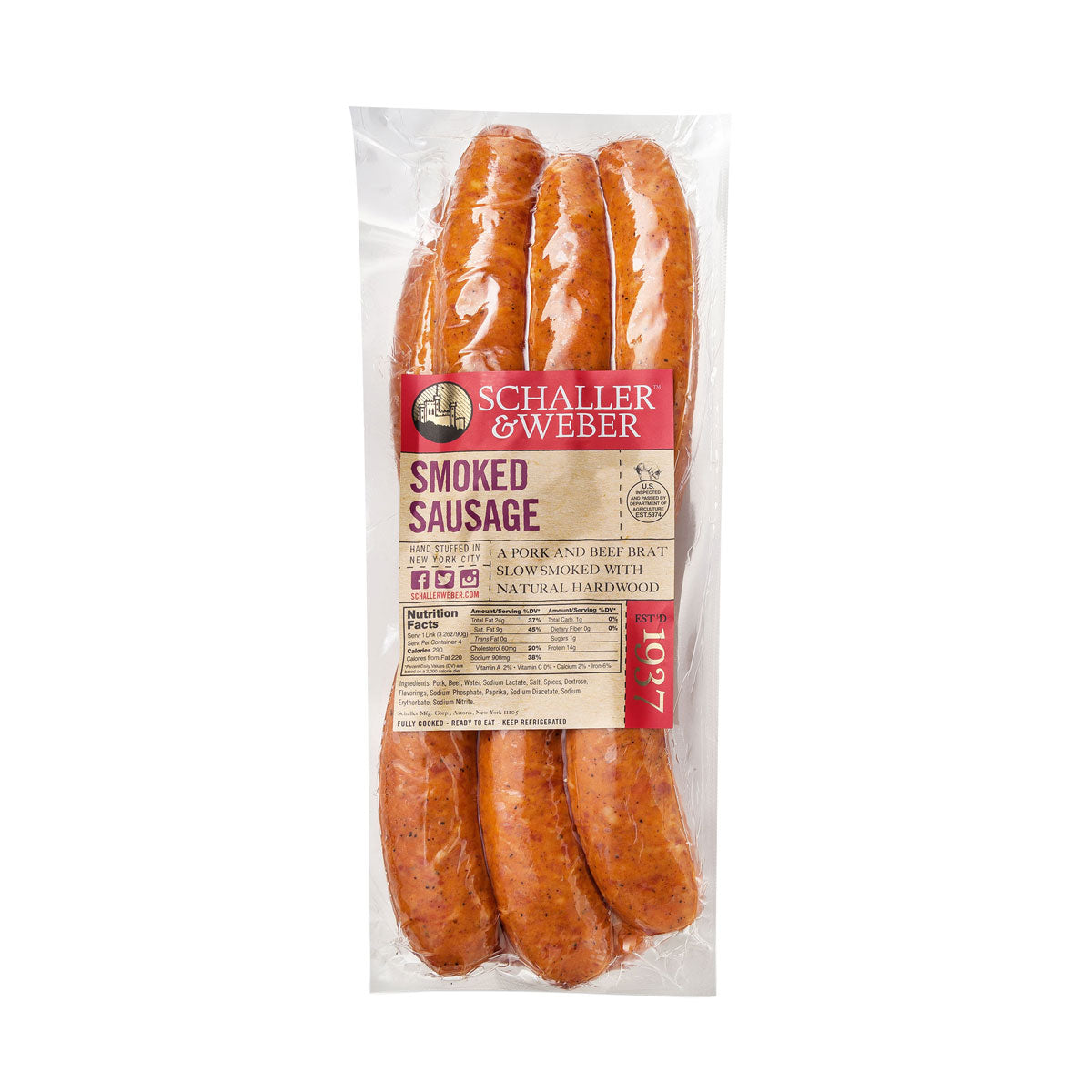 Wholesale Schaller & Weber Smoked Sausage-10 LB 4 PC Bulk