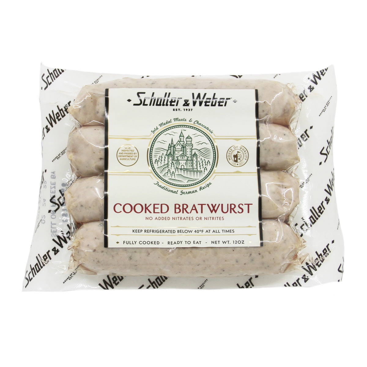 Wholesale Schaller & Weber Cooked Bratwurst Sausage 3.2 OZ 10 OZ- Bulk