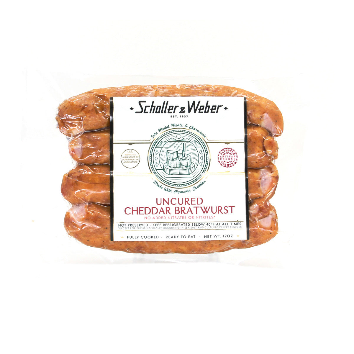 Wholesale Schaller & Weber Cheddar Bratwurst Cooked 10 OZ- Bulk