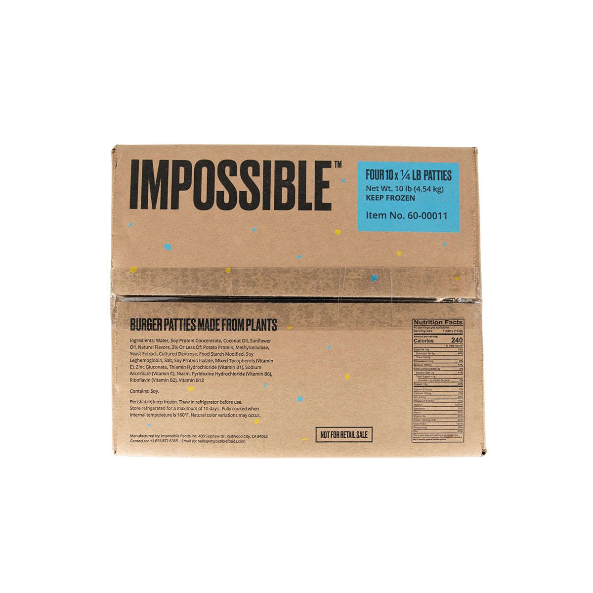 Wholesale Impossible Foods Impossible Burger Patties 4 OZ-40ct Case Bulk