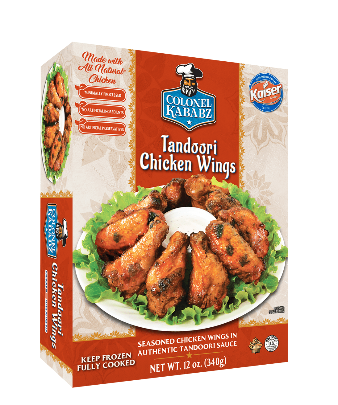 Wholesale Colonel Kababz Tandoori Chicken Wings 340g- Bulk