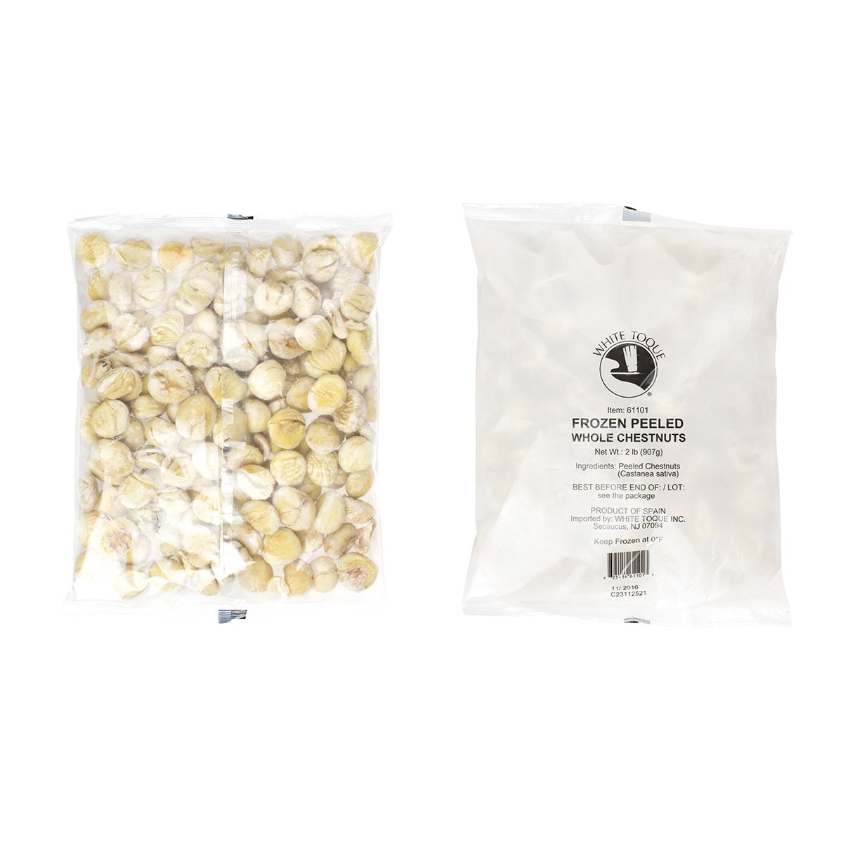 Wholesale White Toque Frozen Peeled & Blanched Chestnuts- Bulk