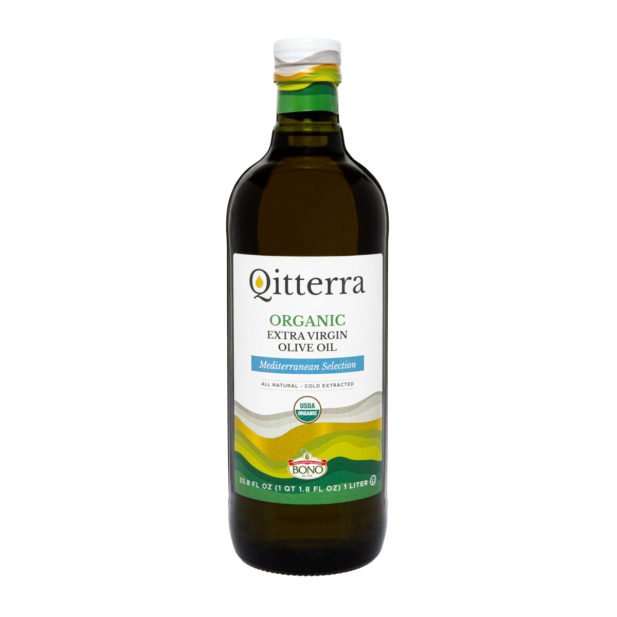 Wholesale Qitterra Organic Mediterranean Extra Virgin Olive Oil-1 LT Bulk