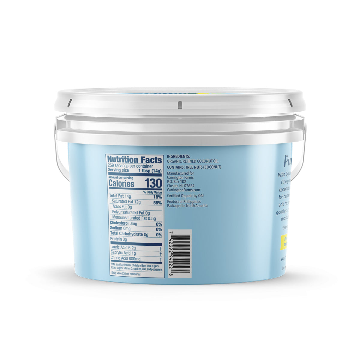 Wholesale Carrington Farms Organic Refined Coconut Oil- Bulk