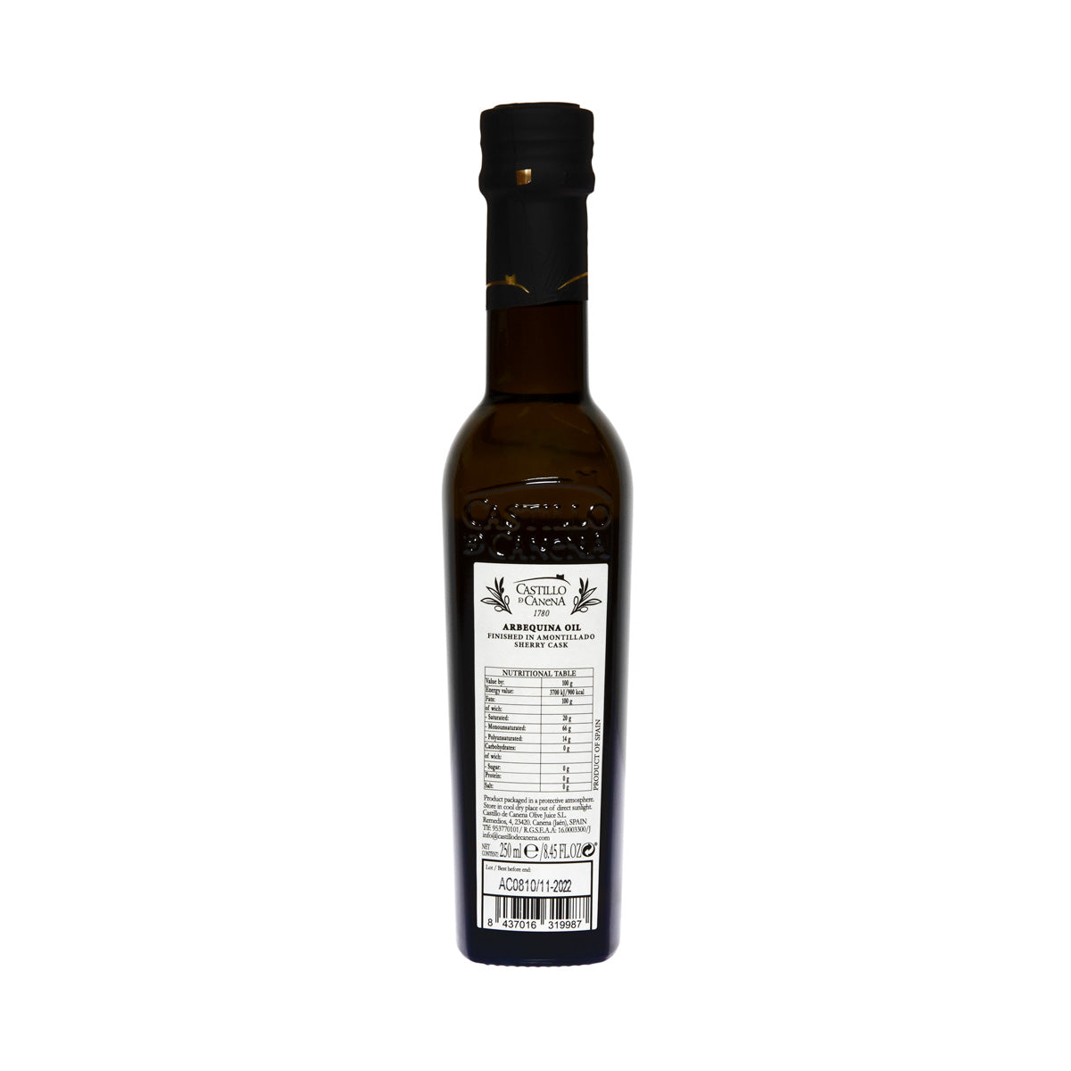 Castillo De Canena Amontillado Sherry Cask Finished Olive Oil 8.45 Oz Bottle