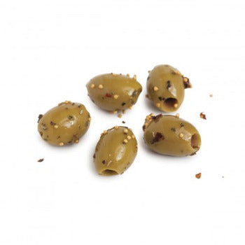 Divina Mt. Athos Green Olives And Sicilian Herbs, Pitted 5lb
