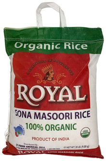 Royal Organic Sona Masoori Rice 20 lb