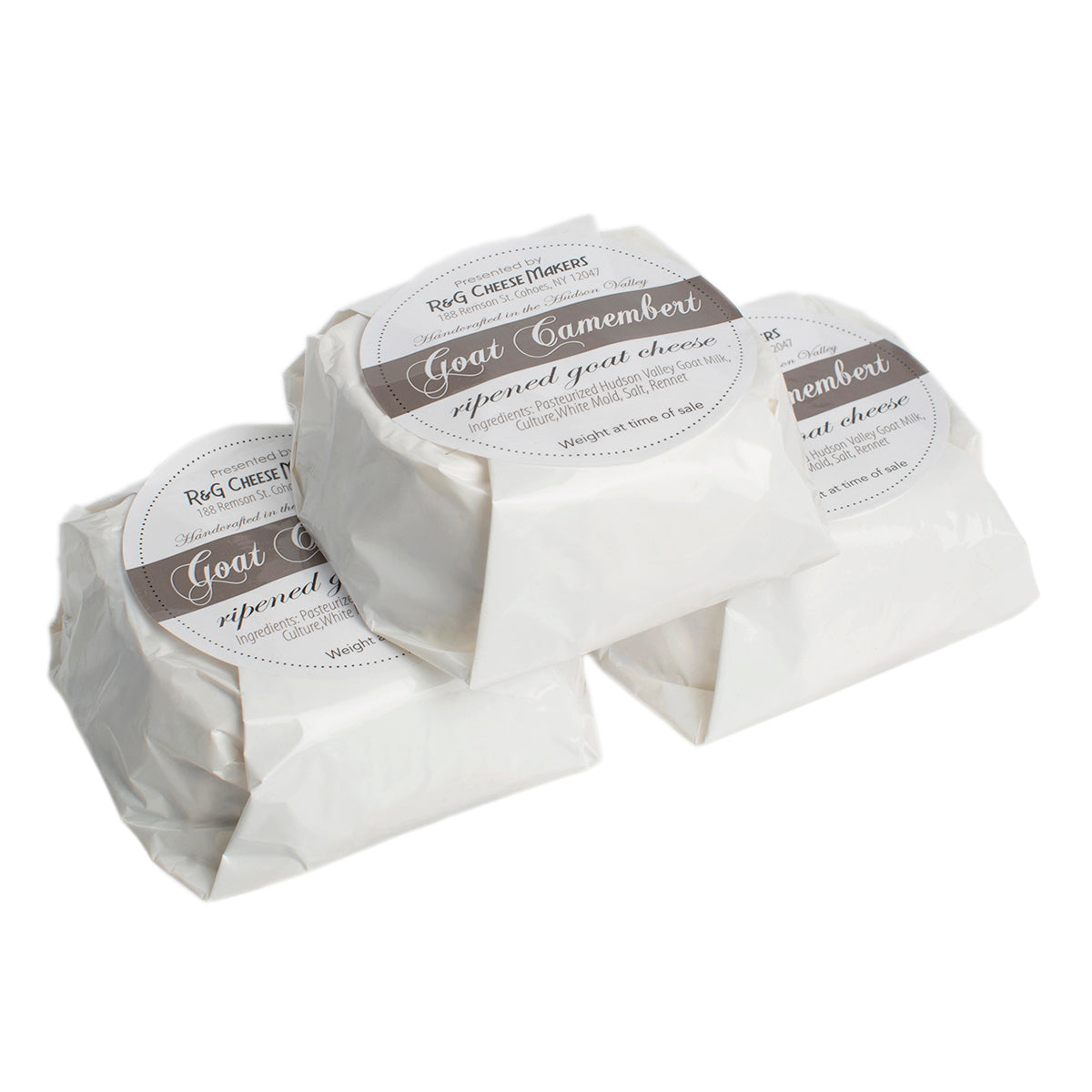 Wholesale R&G Cheesemakers Goat's Milk Camembert Cheese 6 Piece-2.5 LB 6 PC Bulk