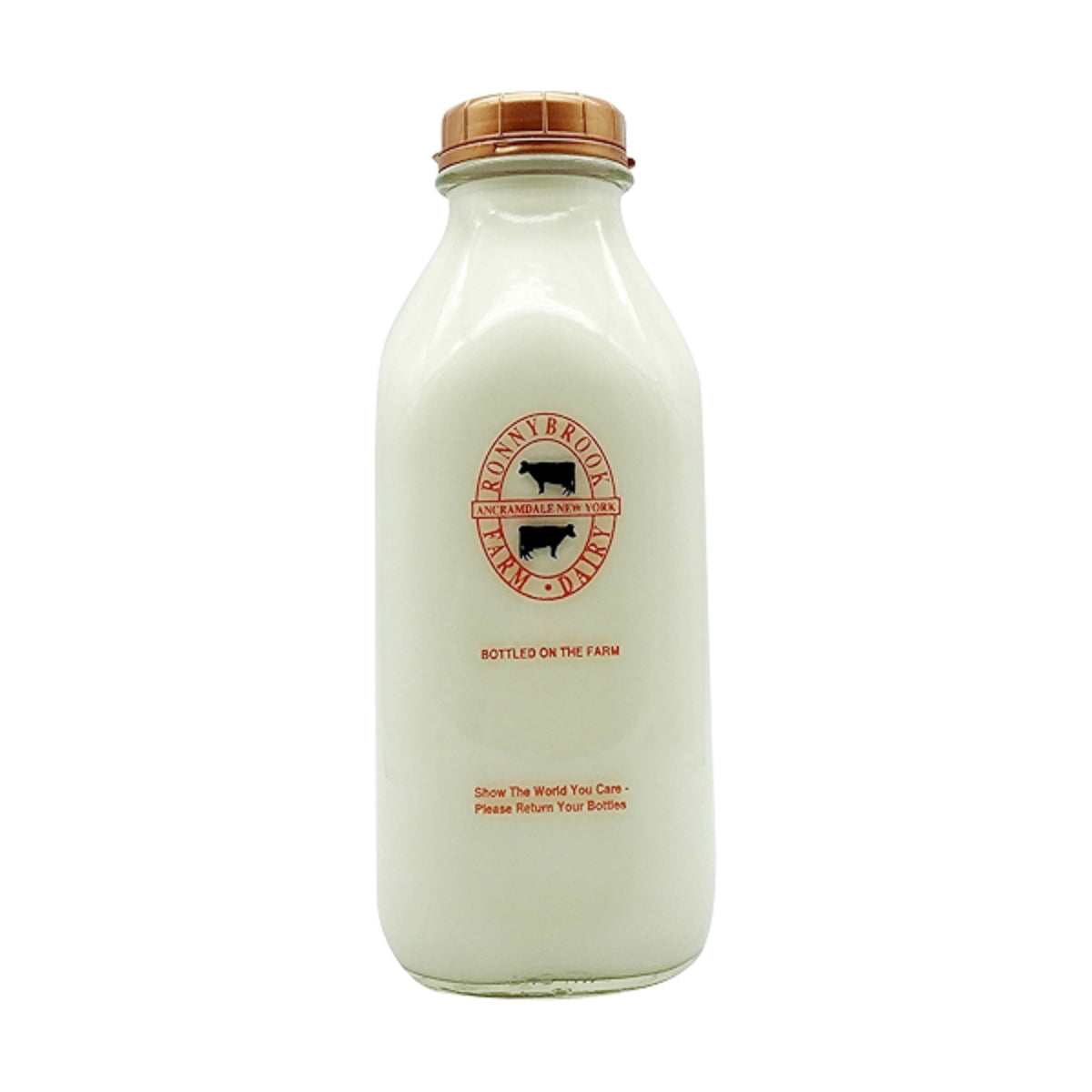 Wholesale Ronnybrook Dairy Creamline Whole Milk Glass Bottles 1 QT- Bulk
