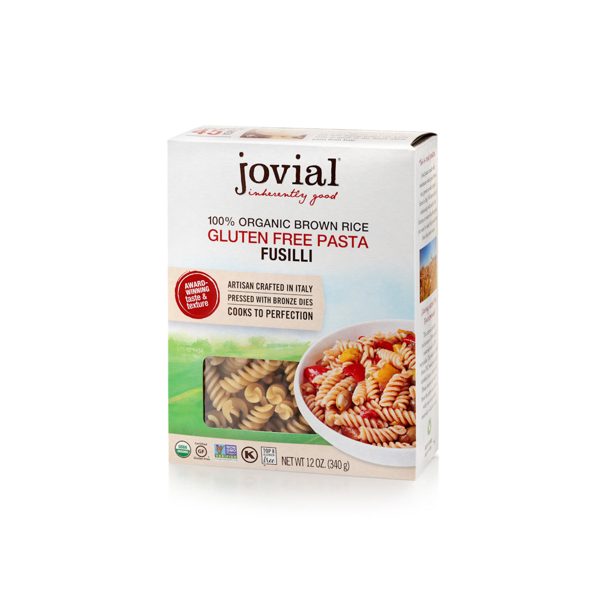Jovial Organic Gluten Free Brown Rice Fusilli Pasta 12 OZ