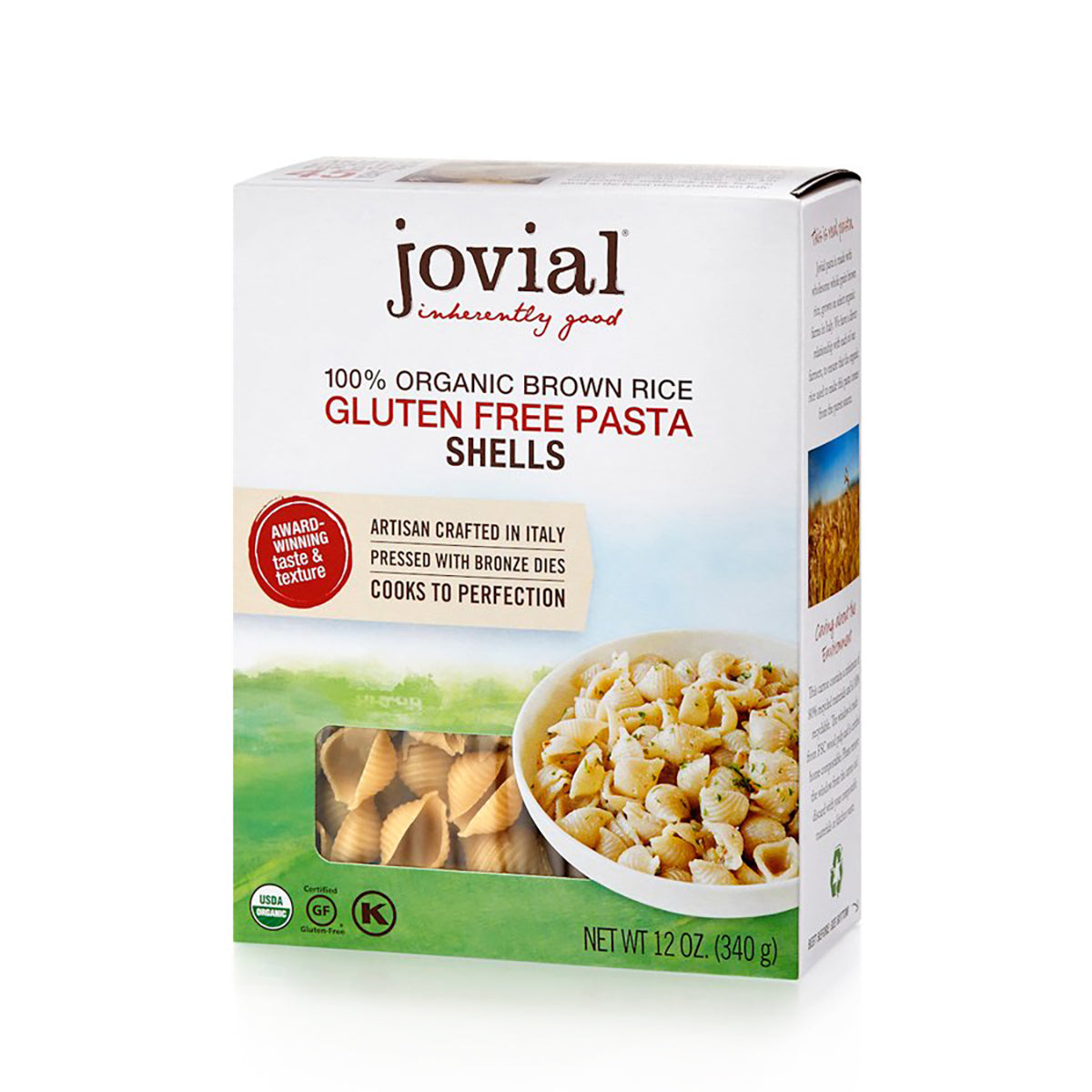 Wholesale Jovial Gluten Free Organic Brown Rice Pasta Shells 12 OZ- Bulk