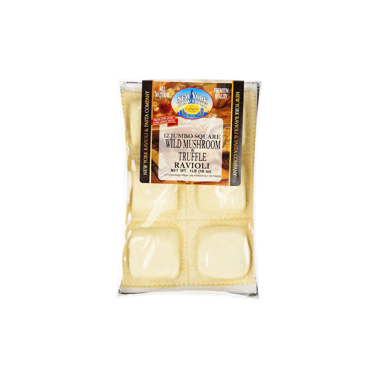 Wholesale New York Ravioli And Pasta Company FZ Jumbo Square Wild Mushroom & Truffle Ravioli Box-12ct Case Bulk