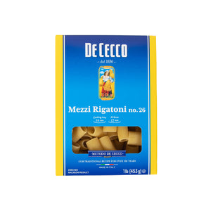 Wholesale De Cecco Mezzi Rigatoni Pasta 1 LB-12ct Case Bulk