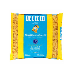 Wholesale De Cecco Mezzi Rigatoni Pasta 5 LB-4ct Case Bulk