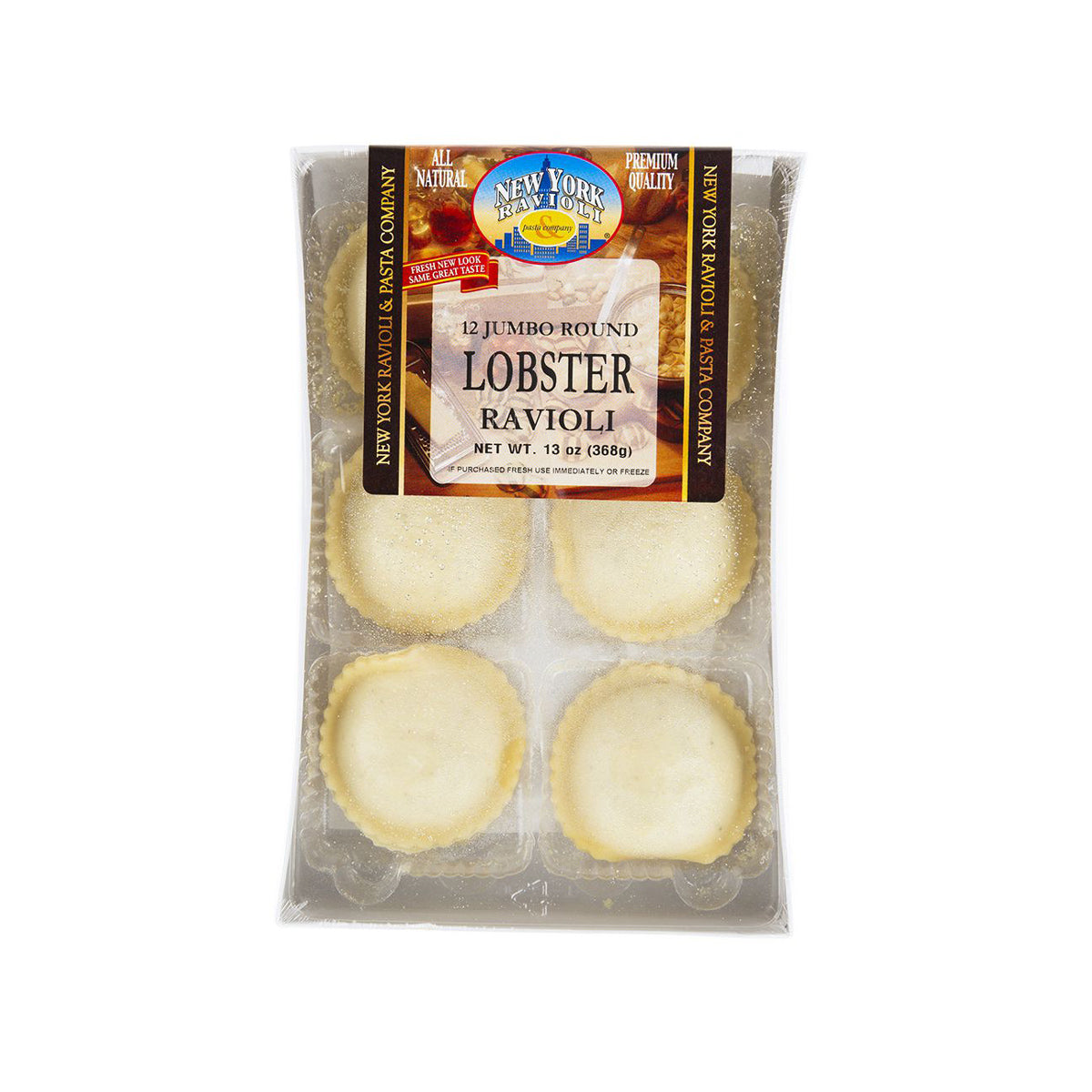 Wholesale New York Ravioli And Pasta Company Frozen 2.5in Jumbo Round Lobster Ravioli Box- Bulk