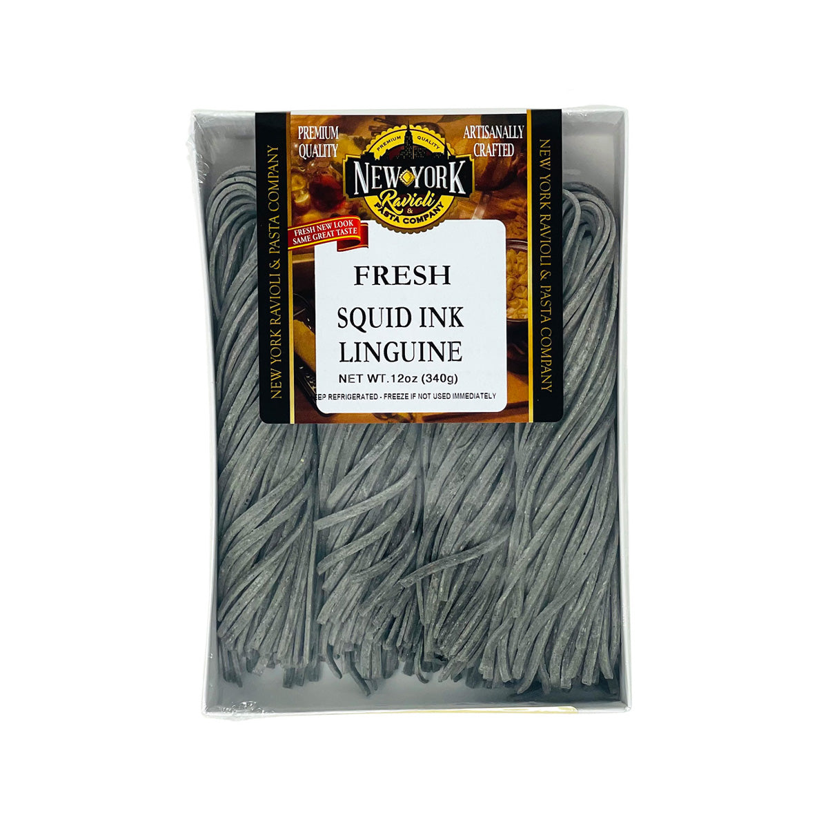 Wholesale New York Ravioli And Pasta Company Frozen Black Squid Ink Linguini Pasta-6 LB Bulk