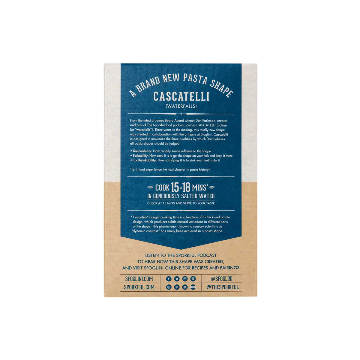 Wholesale Sfoglini Pasta Cascatelli by Sporkful Pasta 1 LB- Bulk