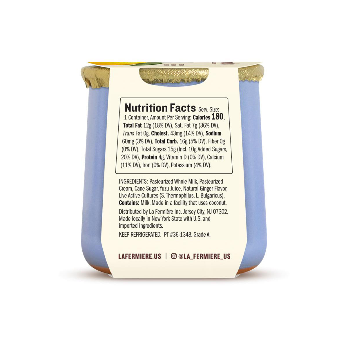 Wholesale La Fermière Yuzu Ginger Yogurt 4.9 Oz Jar- Bulk