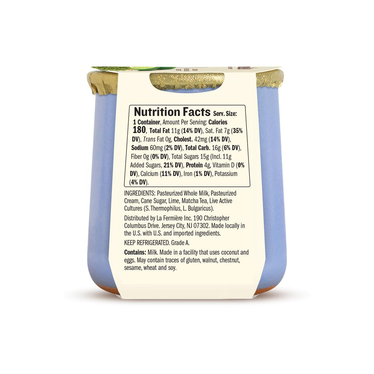 Wholesale La Fermière Matcha Lime Yogurt 4.9oz Cup- Bulk