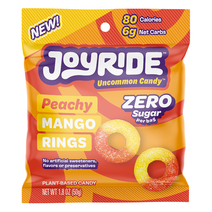 Joyride Peach Mango Ring Zero Sugar 1.8 Oz Bag
