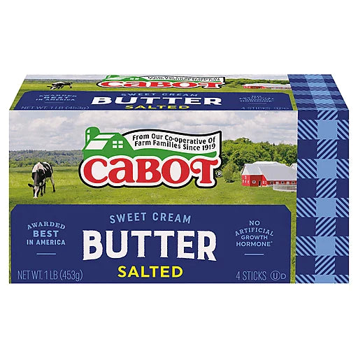 Cabot Salted Butter Quarters 1lb 18ct