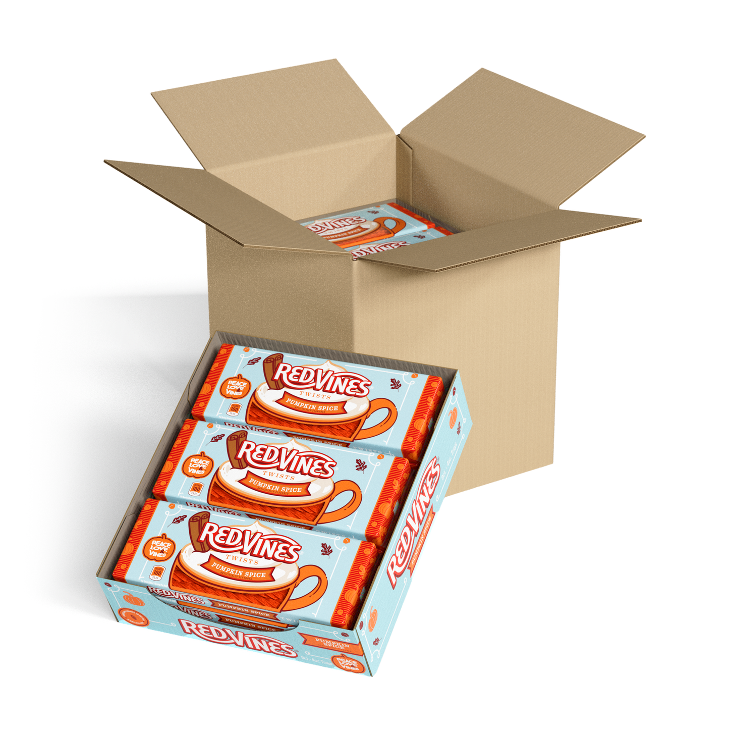 Wholesale Red Vines Pumpkin Spice Halloween Twists 4oz Trays- Bulk